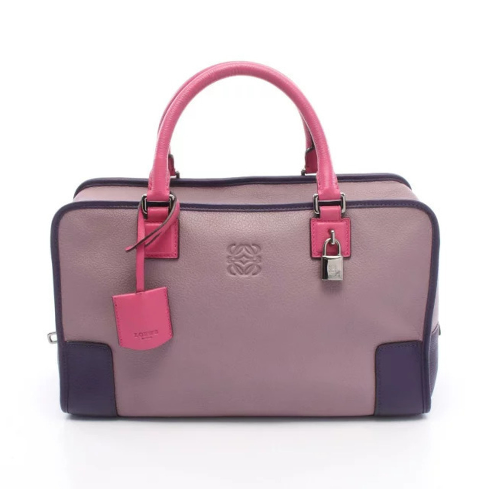 Loewe Amazona Handbag Leather Purple Pink Tones